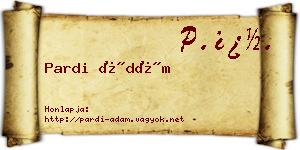 Pardi Ádám névjegykártya